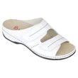 Berkeman Daria fehér két tépőzáras női bőr papucs, kivehető béléssel.