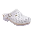 Scholl Clog S Comfort férfi bőr bükkfa klumpa. Az eredeti fából készült klumpa technológiája a felsőrész és a talp anatómiai kiképzése megfelelő helyzetben tartja a lábat.