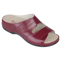 Berkeman Daria bordó két tépőzáras női bőr papucs, kivehető béléssel.