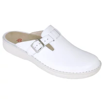 Berkemann Max férfi papucs fehér színben, borjúbőrből, kézzel varrott, mosható, kivehető béléssel