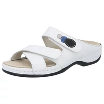 Berekemann Felia fehér női tépőzáras papucs, kivehető talpbéléssel.