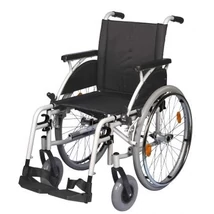 B 4200/M önhajtós mechanikus, összecsukható kerekesszék, hátrahajtható kartámasszal, összecsukható vázzal, rögzítőfékkel, gyöngyvászon üléstámlával és ülőlappal