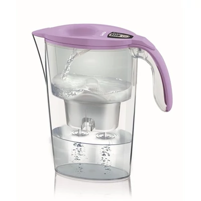 LAICA Stream Line "Violett" vízszűrő kancsó digitális kijelzővel, 1 db bi-flux SLIM univerzális szűrőbetéttel